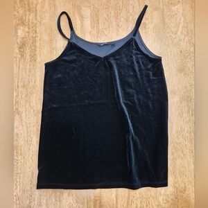 EUC Peach Black Velvet Camisole Tank Top Shirt Blouse